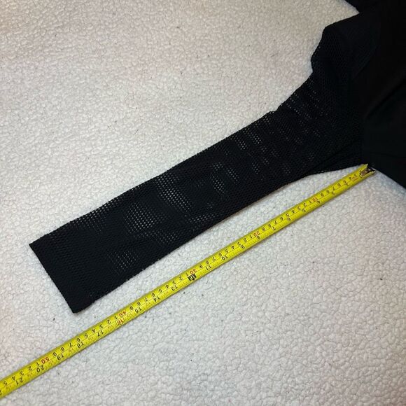 BCBGeneration Medium Open Front Women’s Hoodie Mesh Panel Solid Black EUC - Picture 11 of 12